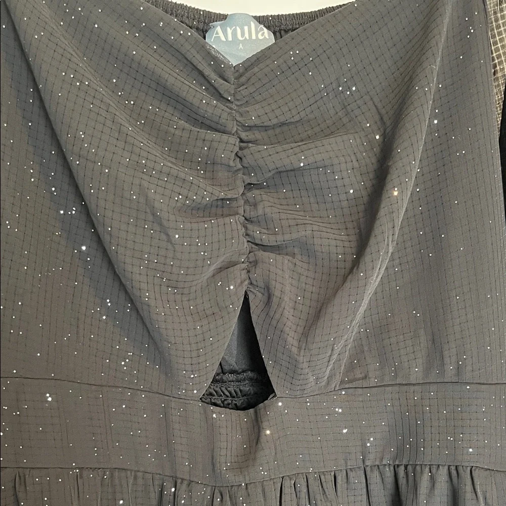 ARULA Black Dress with Sheer Sleeves - Picture 1 of 5
